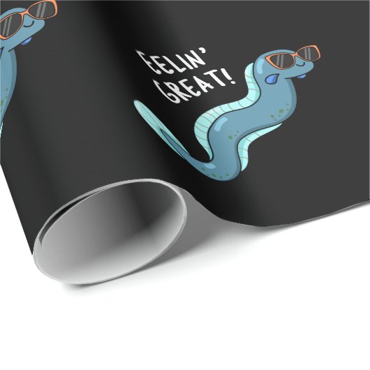 Eelin Great Funny Slippery Eel Pun Dark BG Cadeaupapier (Rol Hoek)