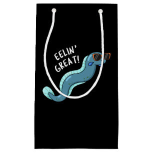Eelin Great Funny Slippery Eel Pun Dark BG Klein Cadeauzakje