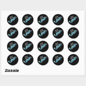Eelin Great Funny Slippery Eel Pun Dark BG Ronde Sticker (Vel)