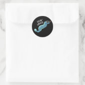 Eelin Great Funny Slippery Eel Pun Dark BG Ronde Sticker (Tas)