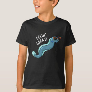 Eelin Great Funny Slippery Eel Pun Dark BG T-shirt
