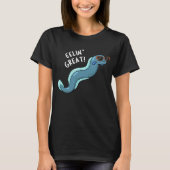 Eelin Great Funny Slippery Eel Pun Dark BG T-shirt (Voorkant)