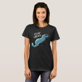Eelin Great Funny Slippery Eel Pun Dark BG T-shirt (Voorkant volledig)