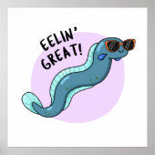 Eelin Great Funny Slippery Eel Pun Poster (Voorkant)