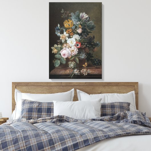 Eelke Jelles Eelkema leeft nog steeds met bloemen Canvas Afdruk (Insitu (Slaapkamer))