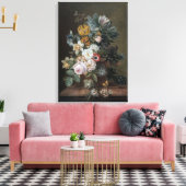 Eelke Jelles Eelkema leeft nog steeds met bloemen Canvas Afdruk (Insitu (Woonkamer))