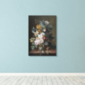 Eelke Jelles Eelkema leeft nog steeds met bloemen Canvas Afdruk (Insitu (Houten vloer))