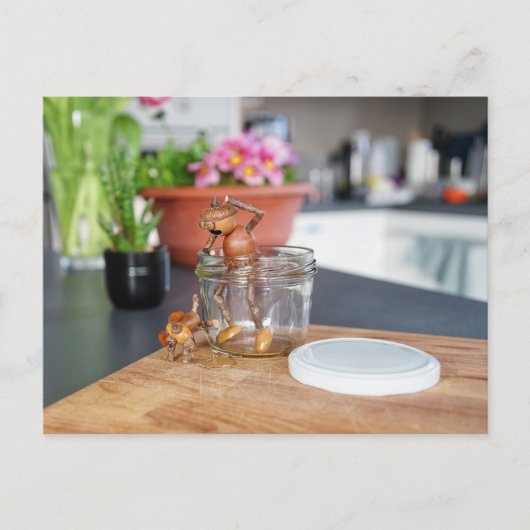 Eeltje met zijn hond in de keuken briefkaart (Voorkant)