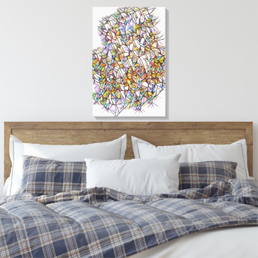 Een 1000 kleuren grijs canvas afdruk (Insitu (Slaapkamer))