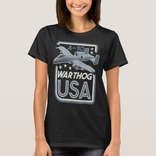 Een 10 Warthog Thunderbolt gevechtsvliegtuig T-shirt (Voorkant)