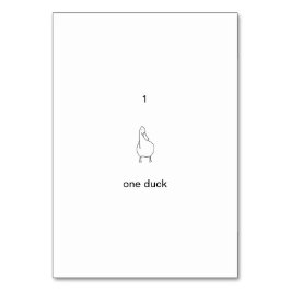 Een, 1, een eend aangepaste nummer flashcards kaart