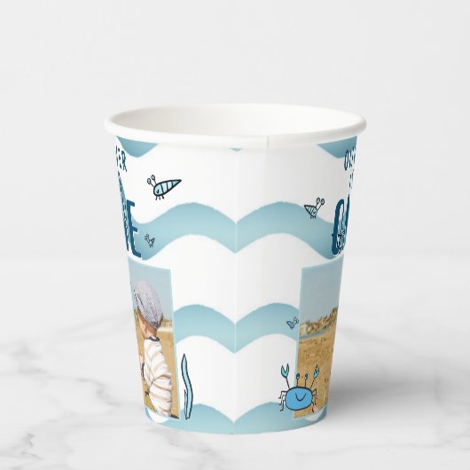 Een 1e Verjaardag Krab Zee Dieren Jongen Foto Papieren Bekers (Rechts)