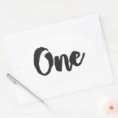 Een 1e Verjaardag Kunst Eerste Verjaardag Mijn 1 j Ovale Sticker (Envelop)