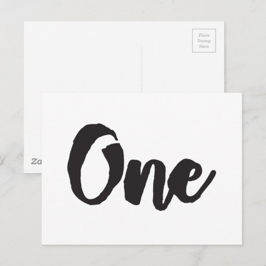 Eén 1e verjaardag kunst Mijn eerste verjaardag Mij Briefkaart (Voorkant / Achterkant)