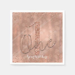 EÉN 1e verjaardag neproos gouden glitterfeest Servetten