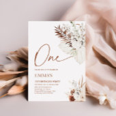 Een 1e verjaardag Uitnodiging Boho Pampas