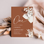 Een 1e verjaardag Uitnodiging Terracotta Boho Pamp