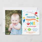 EÉN 1e verjaardag van de O-visvangst-Uitnodigingen Kaart (Voorkant)