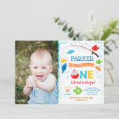 EÉN 1e verjaardag van de O-visvangst-Uitnodigingen Kaart (Staand voorkant)