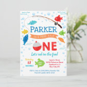 EÉN 1e verjaardag van de O-visvangst-Uitnodigingen Kaart (Staand voorkant)