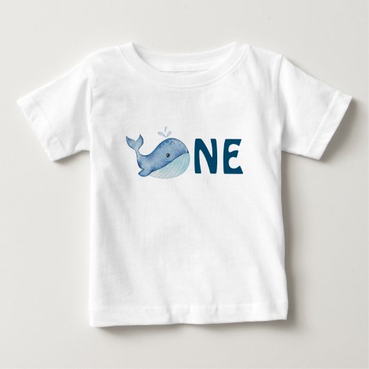 Een 1e Verjaardag Waterverf Walvis (Voorkant)