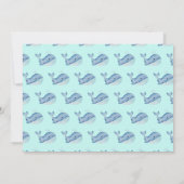 Een 1e Verjaardag Waterverf Walvis | Aangepaste fo Kaart (Achterkant)