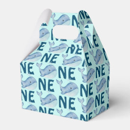 Een 1e Verjaardag Waterverf Walvis Pattern Bedankdoosjes