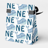 Een 1e Verjaardag Waterverf Walvis Pattern Bedankdoosjes (Achterkant)