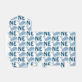 Een 1e Verjaardag Waterverf Walvis Pattern Bedankdoosjes (Uitgevouwen)