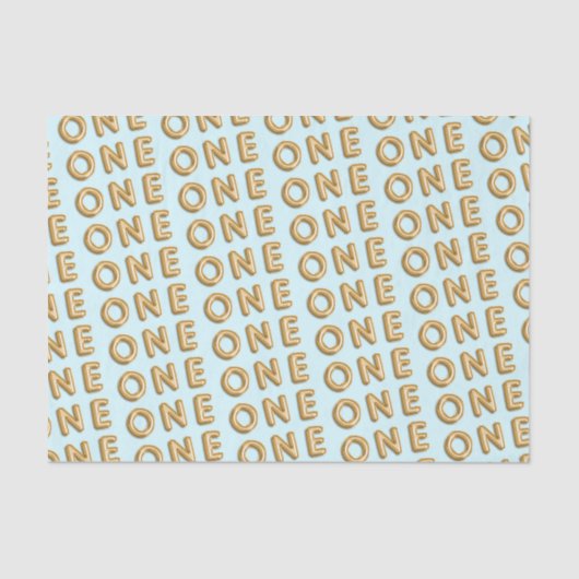 ÉÉN 1STE 'Birthday'-feest van de gouden ballon Tissuepapier (Voorkant)