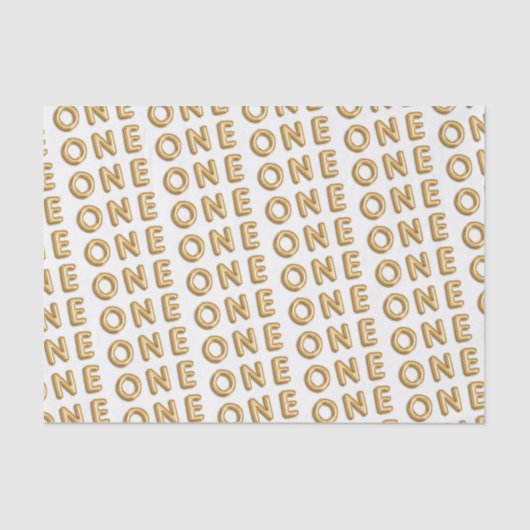 ÉÉN 1STE 'Birthday'-feest van de gouden ballon Tissuepapier (Voorkant)