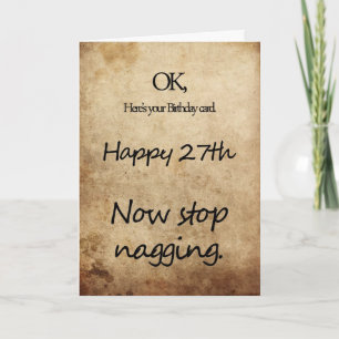 Een 27e verjaardag voor een nag kaart