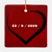 Een  2-zijdige Elegant Scrolls 2 Foto Keramisch Ornament (Achterkant)