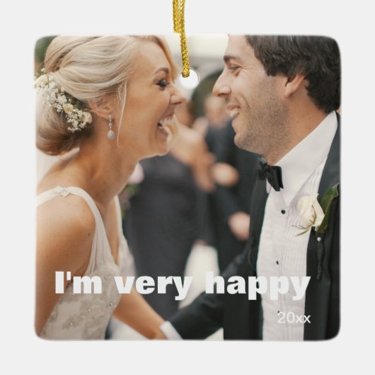 Een  2-zijdige Elegant Scrolls 2 Foto Keramisch Ornament (Voorkant)