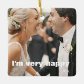 Een 2-zijdige Elegant Scrolls 2 Foto Keramisch Ornament (Voorkant)