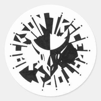 Een 3" ronde sticker om op je gezicht of kont te z