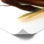 Een 3D-Afbeelding van een Schattigee jonge stier Poster (Hoek)