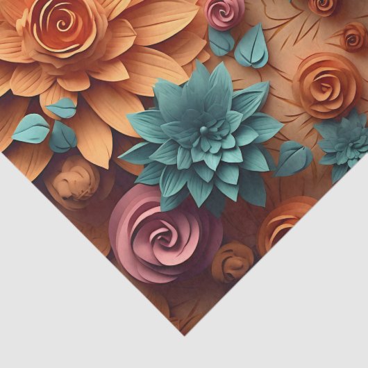 Een 3D Bloem Reeks Ontwerp 6 Tissuepapier (Detail)