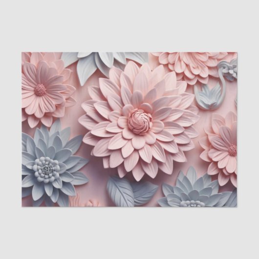 Een 3D-bloemenserie ontwerp 1 Tissuepapier (Voorkant)
