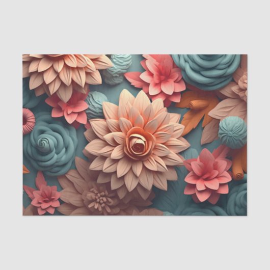 Een 3D-bloemenserie ontwerp 5 Tissuepapier (Voorkant)