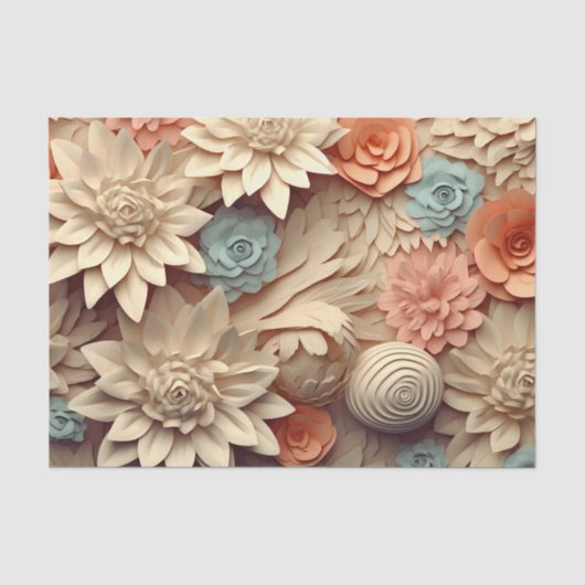 Een 3D-bloemenserie ontwerp 8 Tissuepapier (Voorkant)