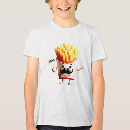 Een 3D-doos met friet T-shirt (Voorkant)