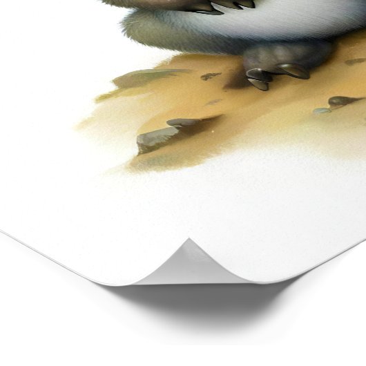 Een 3D-gerenderd Waterverf schilderij van een Aard Poster (Hoek)