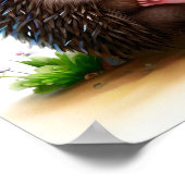 Een 3D-gerenderd Waterverf schilderij van een egel Poster (Hoek)