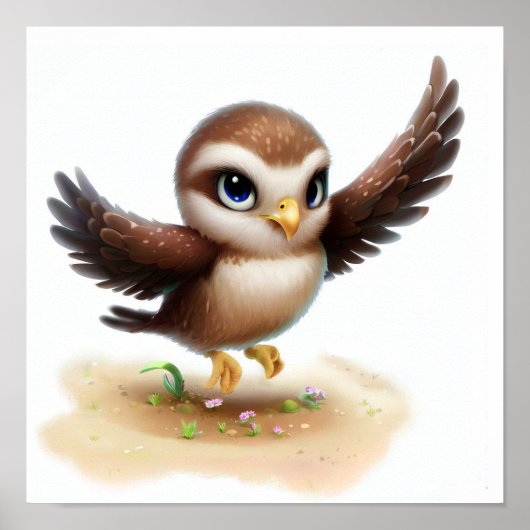 Een 3D-gerenderd Waterverf schilderij van een jong Poster (Voorkant)