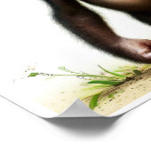 Een 3D gerenderde aquarel afbeelding van een chimp Poster (Hoek)