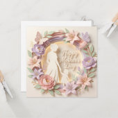 Een 3D-papierknip Moederdagkaart Kaart (Voorkant / Achterkant in situ)