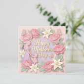 Een 3D-papierknip Moederdagkaart Kaart (Staand voorkant)