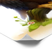 Een 3D Rendered Waterverf Afbeelding van een Bald  Poster (Hoek)