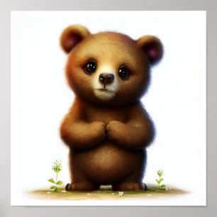 Een 3D Rendered Waterverf Afbeelding van een bruin Poster
